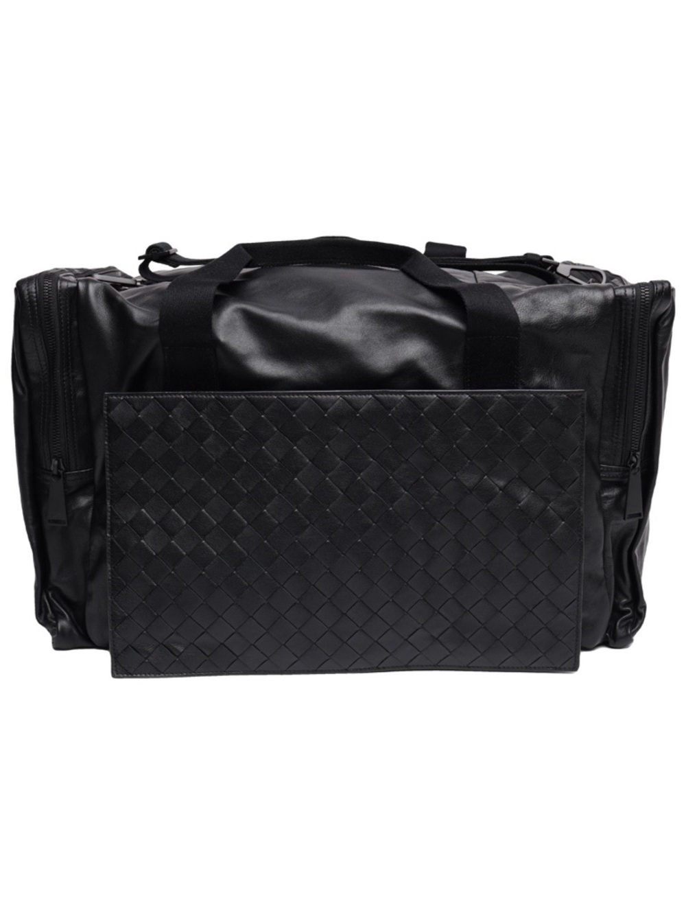 Bottega Veneta Black Leather Duffel Bag
